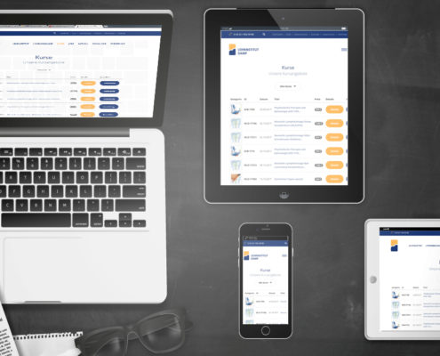 Darstellung Relaunch Lehrinstitut Damp auf Laptop, Tablet und Smartphone