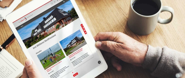 amnf Website AMNF auf einem Tablet sichtbar