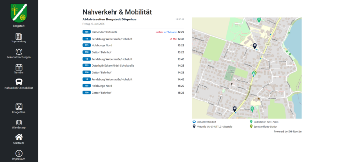 SH Navi in Borgstedt Ein Screenshot von SH-Navi