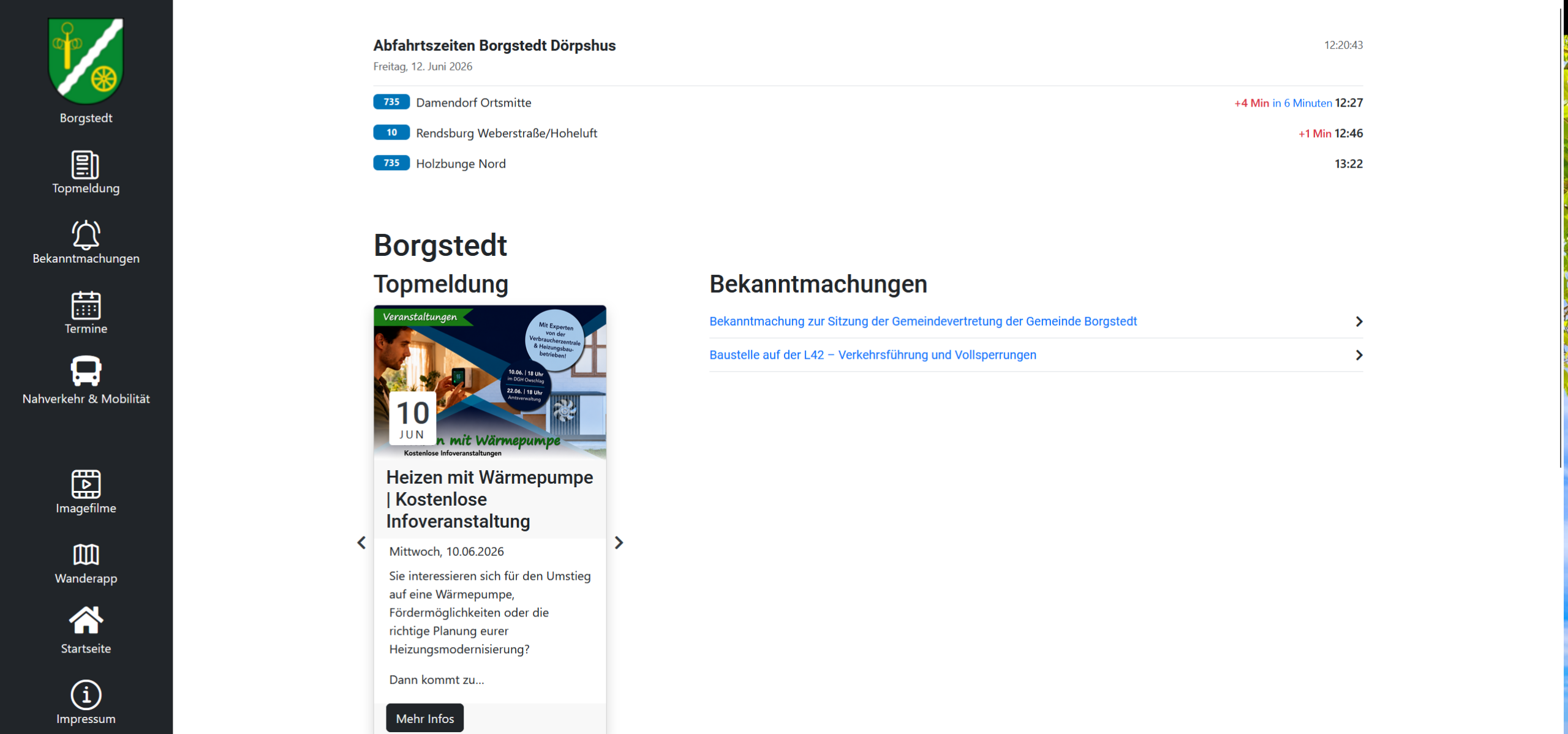 SH Navi in Borgstedt Ein Screenshot von SH-Navi