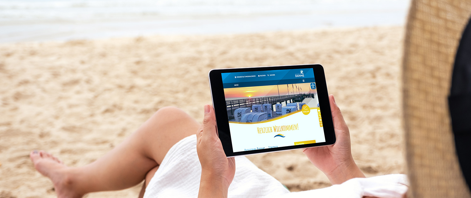 Dahme+StrandSpa Screenshot der neuen Startseite des Strandbades Dahme